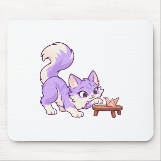 Lila Papel Pássaro Mouse Pad
