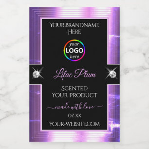 Lilac brilhante preto deluxe com etiqueta de logot