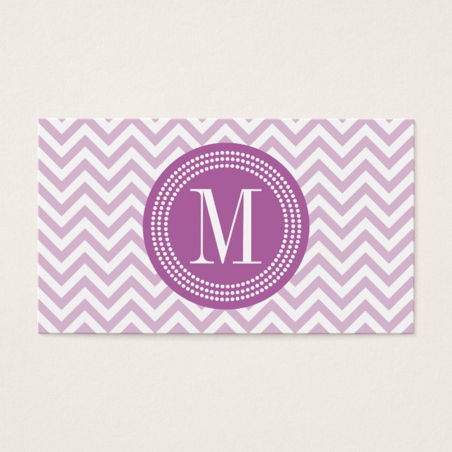 Lilac Chevron Zigzag Monograma Personalizado (Frente)