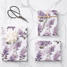 Lilac-Cor-de-Água Púrpura Floral