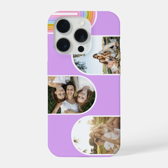 Lilac Cute Modern 3 Layout de Fotos Personalizado (Verso)