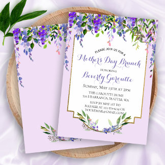 Lilac Floral Dia de as mães Brunch Convite