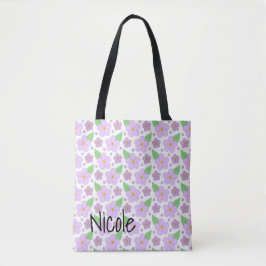 Lilac Flores Tote Bag