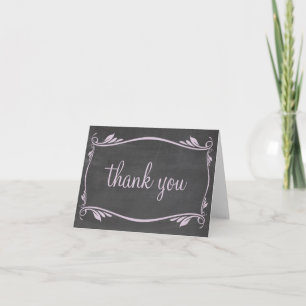 Lilac Flourish Chalkboard Cartões de agradecimento