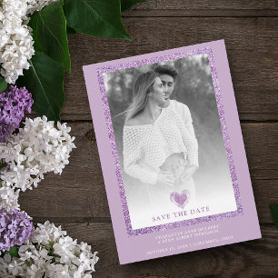 Lilac Frame Sparkle Foto Minimalista Envolvido Cor