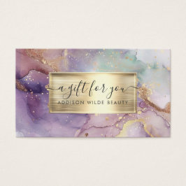 Lilac Glitter Watercolor Faux Dourado Salon Gift C