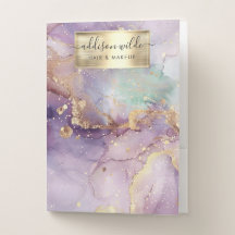 Lilac Glitter Watercolor Faux Folha de Ouro