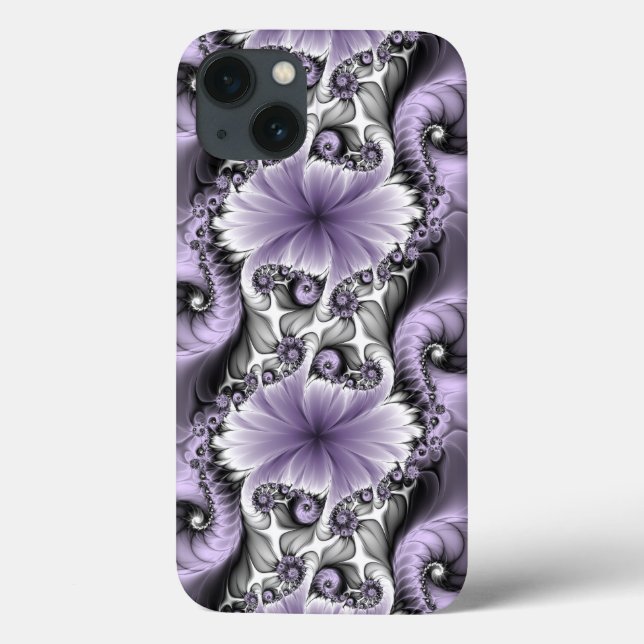 Lilac Illusion Abstrato Floral Fractal Art Fantasy (Verso)