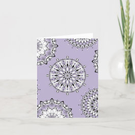 Lilac Mandalas 2 Cartão de Saudação Dobrado