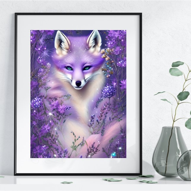 Lilac Misterioso Fox Editável Poster (Criador carregado)