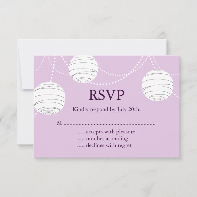 Lilac Party Lanterns RSVP (Frente)