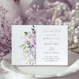 Lilac Pastel Floral Salve o Cartão de Convite de D