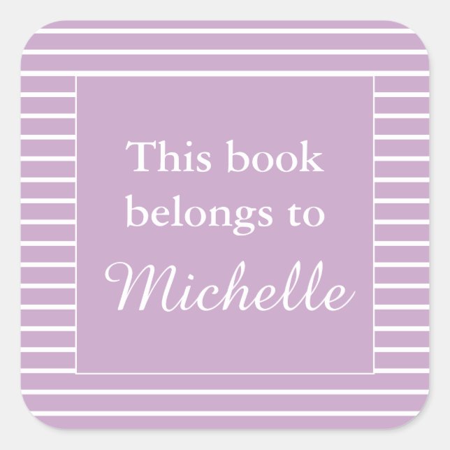 Lilac Personalizado Este Livro Pertence à Etiqueta (Frente)