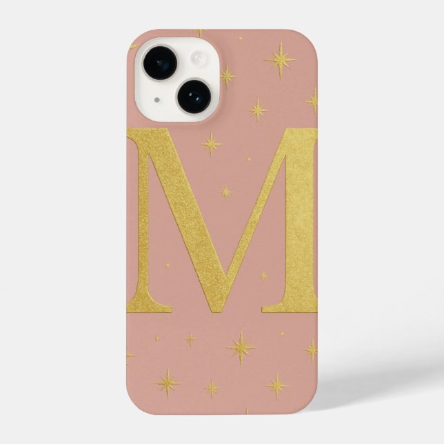 ✨ Lilac Phone Case with Big M & Yellow Stars – Cut (Verso)