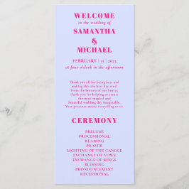 Lilac PİNK minimal programa de casamento moderno
