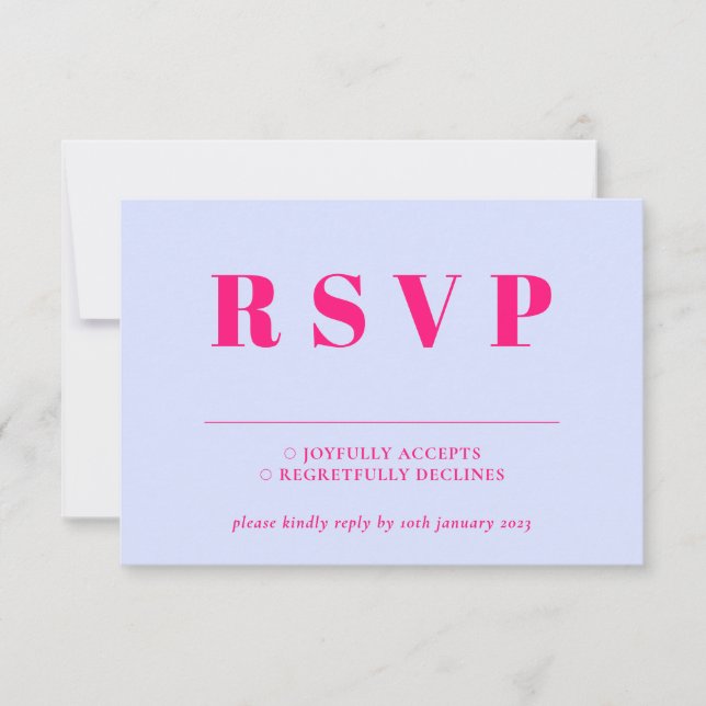 Lilac Pink RSVP Wedding Response (Frente)