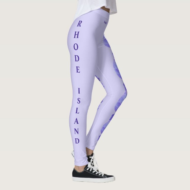 Lilac Rhode Island Violet State Flower Leggings (Direita)