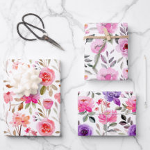 Lilac Rosa Feminina e Floral de Aquarela Púrpura