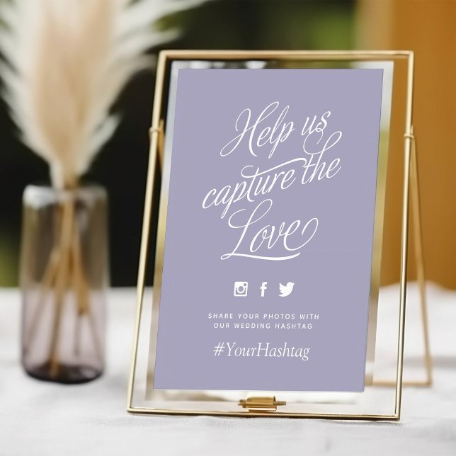 Lilac - Sinal de Hashtag de Casamento Personalizad (Criador carregado)