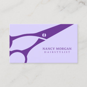 Lilac Tesoura Hairstylist Purple Cartão de visita