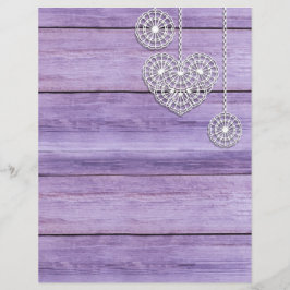 Lilac Wood e White Lace Scrapbook Paper