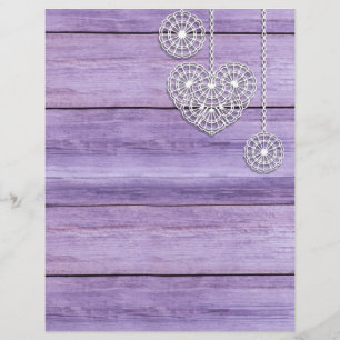 Lilac Wood e White Lace Scrapbook Paper
