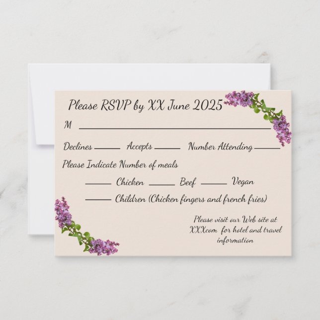 Lilacs e Cream Resposta Card_2 (Frente)