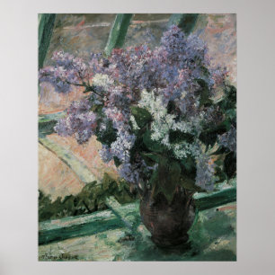 Lilacs em uma janela, Mary Cassatt Poster