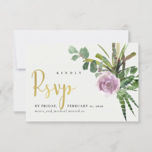 LILÁS FLORAL DESERTO CACTOS FOLHAGEM Aquarela RSVP