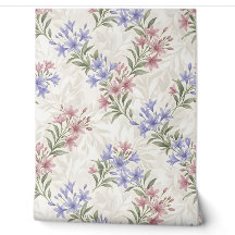 Lilás Rosa Pastel Floral Sem Costura Bo
