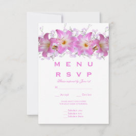 Lilases Beladona Românticas Menu de Casamento RSVP