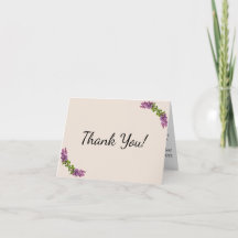 Lilases e Creme Cartão de Agradecimento