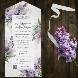 Lilases e Heather em branco marmoreado com código