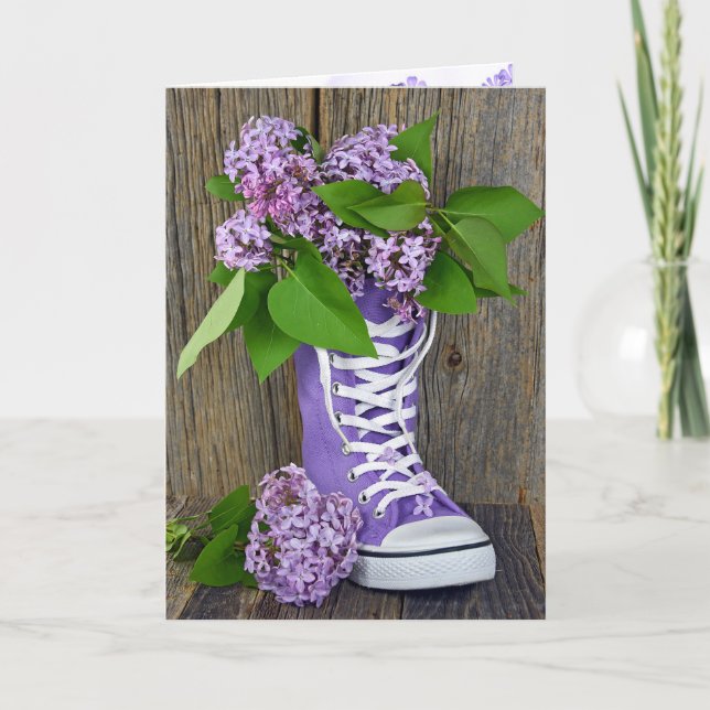 Lilases no Cartão de Amizade para Criadores Roxos (Frente)