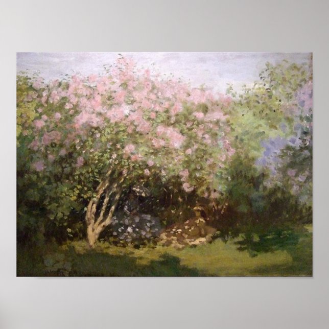 Lilases no Sol por Monet Impressão (Frente)