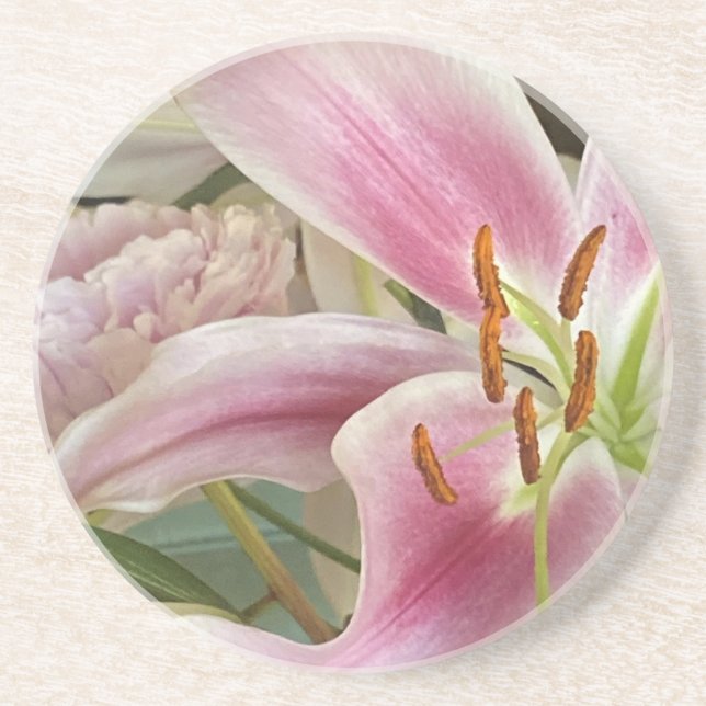 Liliy Rosa e Porta copos Sandstone de Peony (Frente)