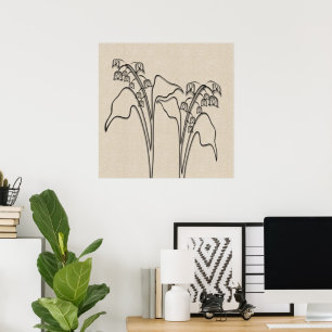 Lily da Canvas de Flor de Poster de Desenho do Val