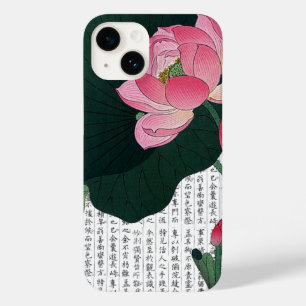 Lily de Água Rosa Asiática no Fundo Kanji