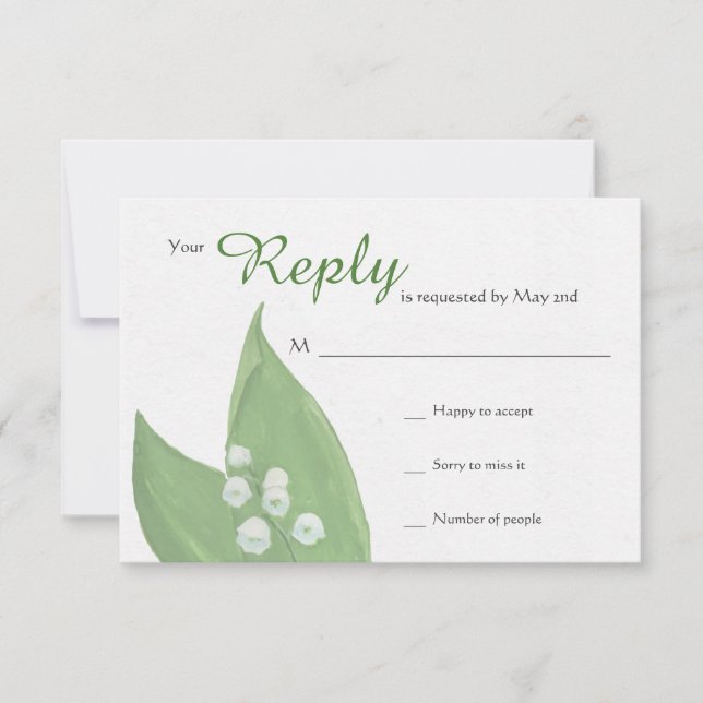 Lily do vale RSVP Card (Frente)