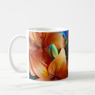 Lily Flores de tigre laranja caneca de café