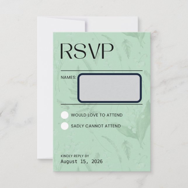 Lily of the Valley - Soft Green RSVP (Frente)