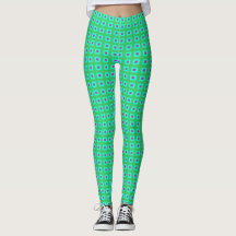 Lima Verde Aqua com Pequeno Padrão > Leggings