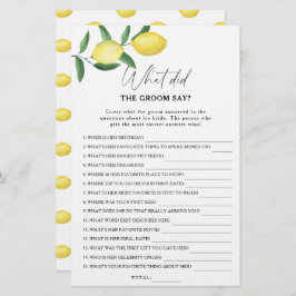 Limão de citros - O que o noivo disse jogo de noiv