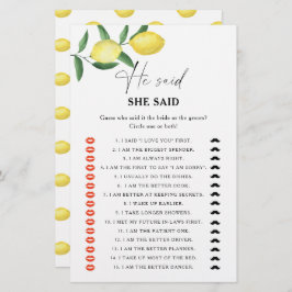 Limão de Citrus - Ele disse que ela disse jogo de