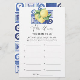 Limão de Citrus - Quantos anos a noiva tinha para