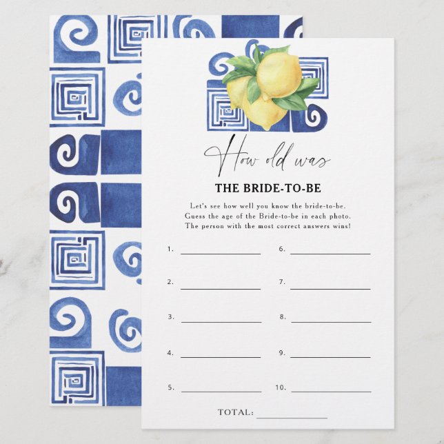 Limão de Citrus - Quantos anos a noiva tinha para  (Frente/Verso)