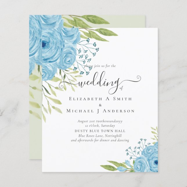 LIMÃO de Flores Azuis com Derrame (Frente/Verso)