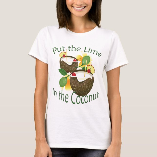 Limão de Luau Coconut, Camiseta Engraçada, Senhora (Frente)