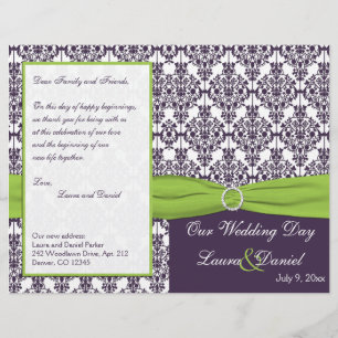 Limão e programa roxo do casamento tema damasco