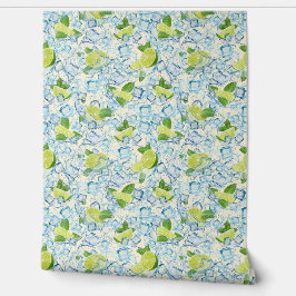 Limão, hortelã e cubos de gelo